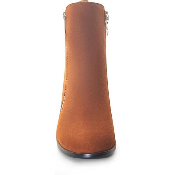 Rose Wand  Women's 'Roux' Faux Suede Side Zipper Wrapped Heel Booties SZ 9 - Picture 4 of 5